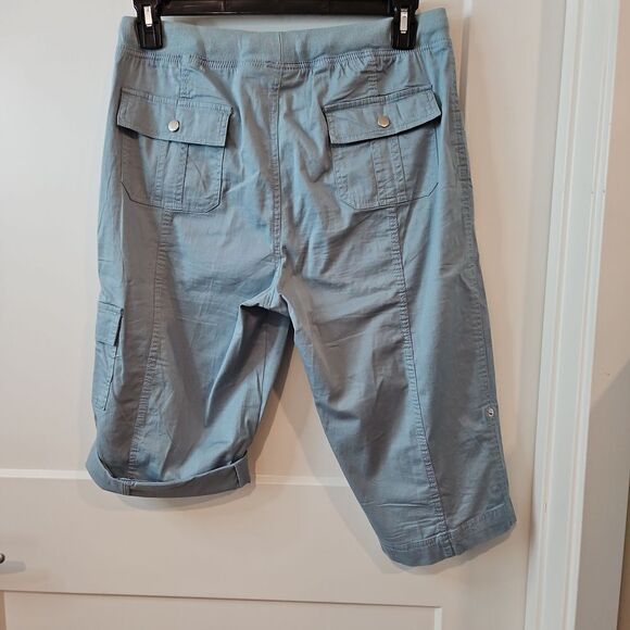 FRESH Mint Green Cargo Capris / Roll up Shorts sz 10 - Picture 5 of 7